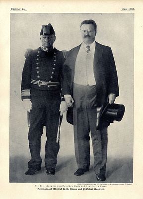 Kommandant Admiral R.D.Evens und Präsident Roosevelt c.1907