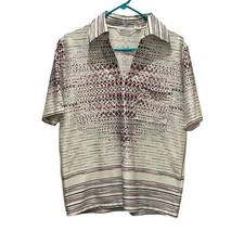 VTG Lilly Dach Mens Short Sleeve Popover Shirt M Disco Dagger Polyester Grandpa