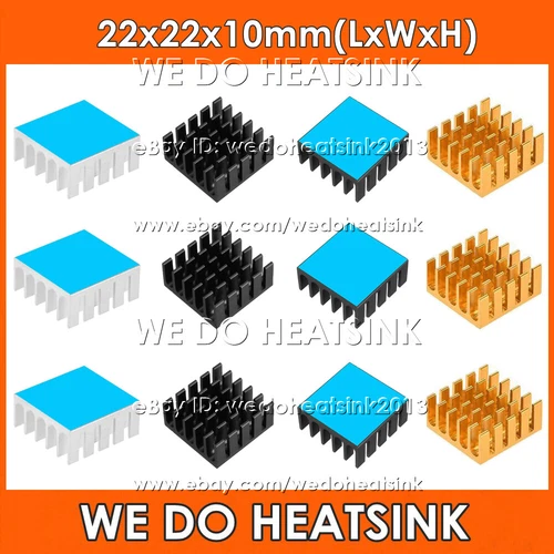 22x22x10mm Zigzag Aluminum Heatsink Alloy Cooling Radiator With Thermal Pad