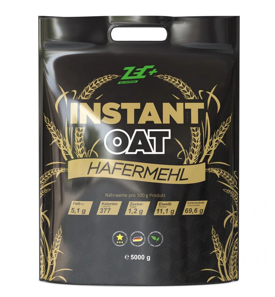(5,58 EUR/kg) Zec+ Instant Oats 5000g Beutel Gemahlene Hafermehl 5 kg Zec Plus