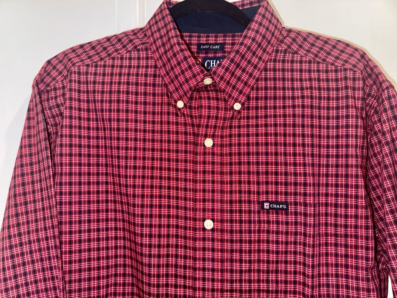 Chaps Men's Red Plaid Button-Down Shirt New with Tags  Size Medium image 1