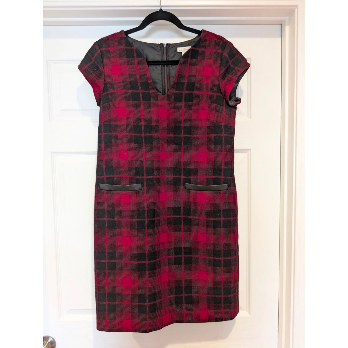 jacquard dress black Red Plaid Shirtwaist Yanis Dress – Modern Millie main image 1