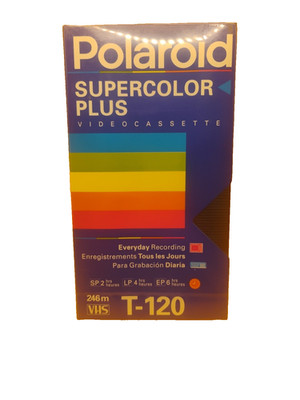 Polaroid Supercolor Plus T-120 VHS Tape 2Hr Blank Sealed NOS New