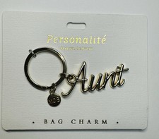 Personalite Marina De Buchi Gold Tone Bag Charm Key Ring Key Chain Aunt
