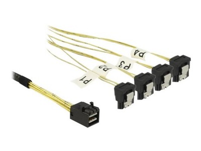 Delock 85685 Black Yellow 1m 1 x Mini SAS HD SFF-8643 4 x SATA 7 Pin