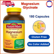 Nature Made Magnesium Glycinate 200 mg per serving, Magnesium Supplement 180 Cap