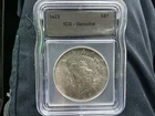1923 Silver Peace Dollar  ICG Genuine