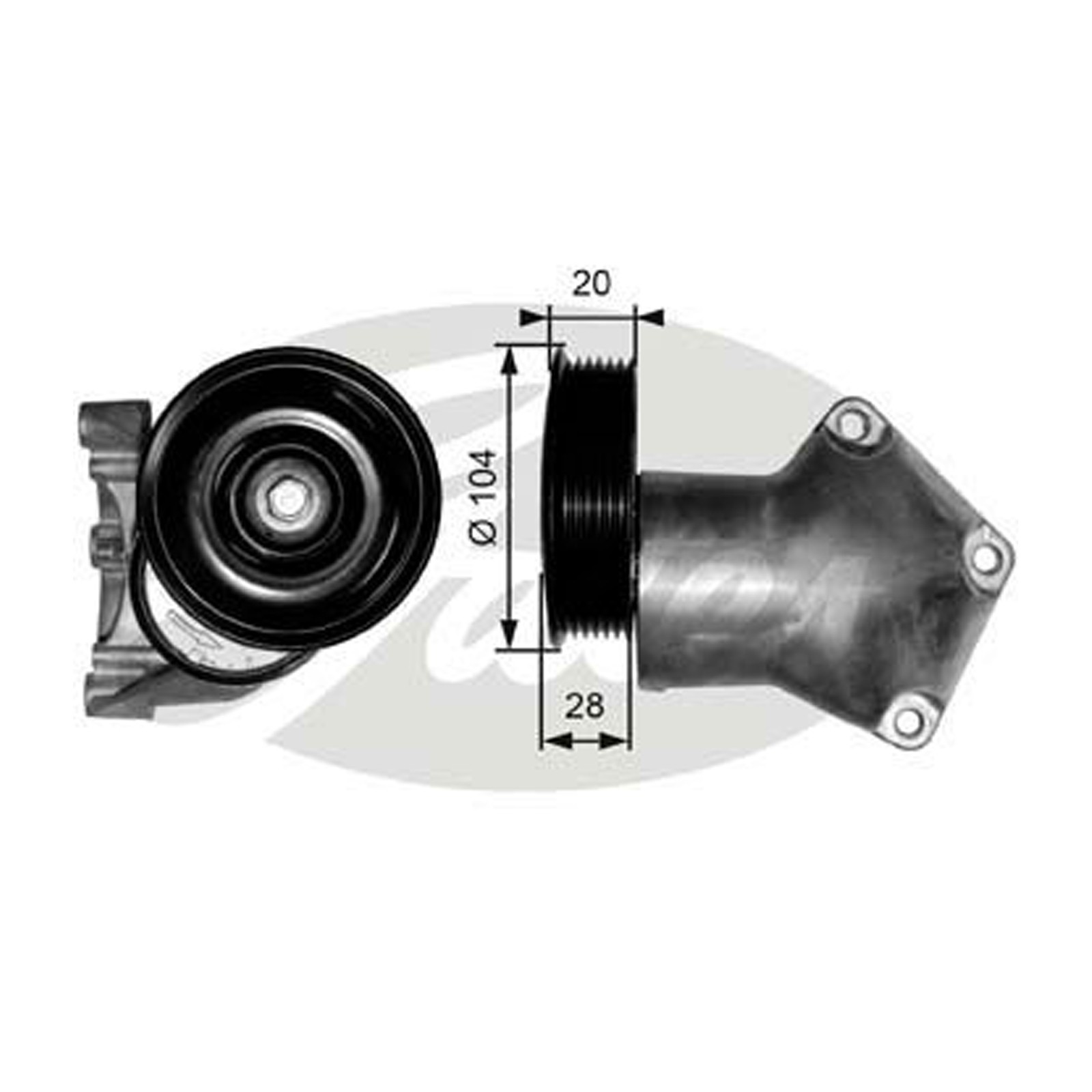 Aux Belt Tensioner T38202 Gates Drive V-Ribbed 1004481 96MF6A228BD 1E0615980 New - Image 9