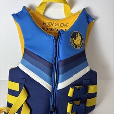 Body Glove Child Life Vest Jacket PFD 33-55 Lbs. Blue Neoprene Zip Latches