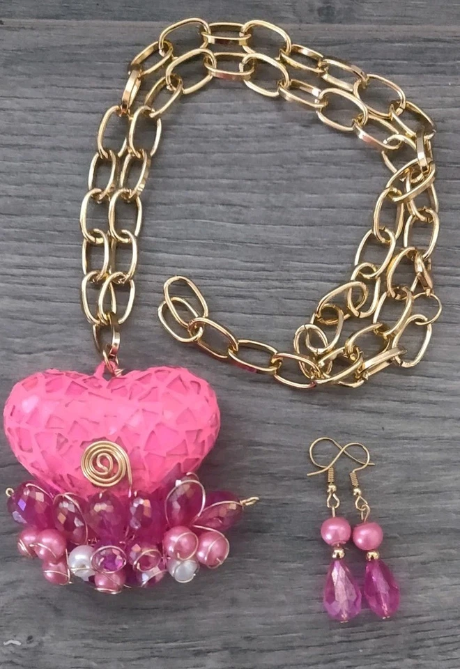 набор воротников de corazón, aretes vitral mexicano, Lote de 8 комплектов mayoreo ручной работы. - Изображение 4 из 4