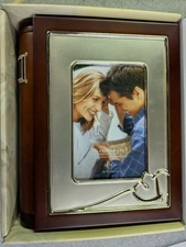 Lenox Forevermore Bookshelf photo album silverplate and wood vintage 4x6 photos