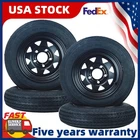 4-Pack Trailer Tire On Rim 4.80-12 480-12 4.80x12 5 Lug on 4.5" 12" Rims 6PR US