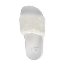 Luxe Faux Sheepskin Women Slides  Off white 9/10