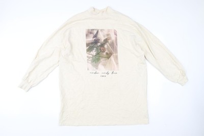 ASOS DESIGN grafisches Damen-Sweatshirt elfenbeinfarben Stehkragen Größe 10