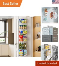 Organizer per Porta Dispensa, Regolabile in Metallo Sopra la Porta Organizzatore per Dispensa,...