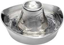 PetSafe Seaside Stainless Steel Cat  Dog Fountain, 60 Oz Water Capacity - 2 Wat