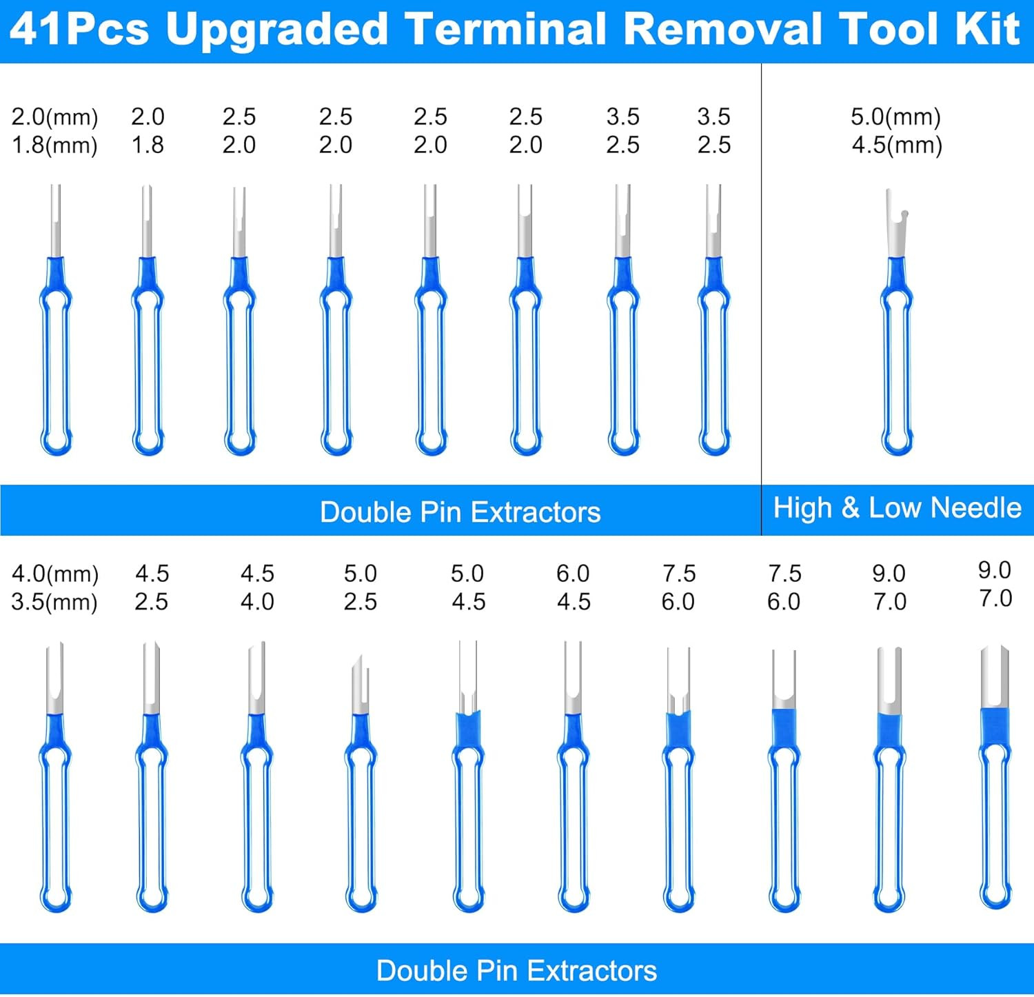 Terminal Removal Tool Kit 41 Pcs Depinning Tool Electrical Connector Pin Removal