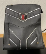 HTF Black Widow Backpack Purse Marvel Bioworld Convertible Bag Faux Leather 13"