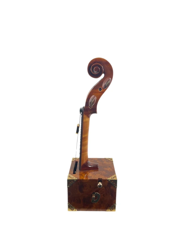 Metrónomo mecánico de madera maciza artesanal - Cabeza de pergamino de violín diseño vintage Foto 2 de 4