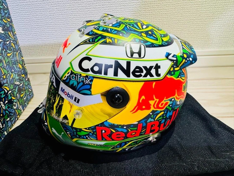 Max Verstappen 1/2 Helmet Red Bull Honda 2021 Brazil GP Special - Image 4 of 4