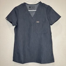 NWT Figs Catarina One-Pocket Top - Heather Denim,  Scrub - Size XXS