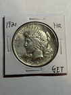 1921 $1 Silver Peace Dollar Nice AU High Relief Key Date