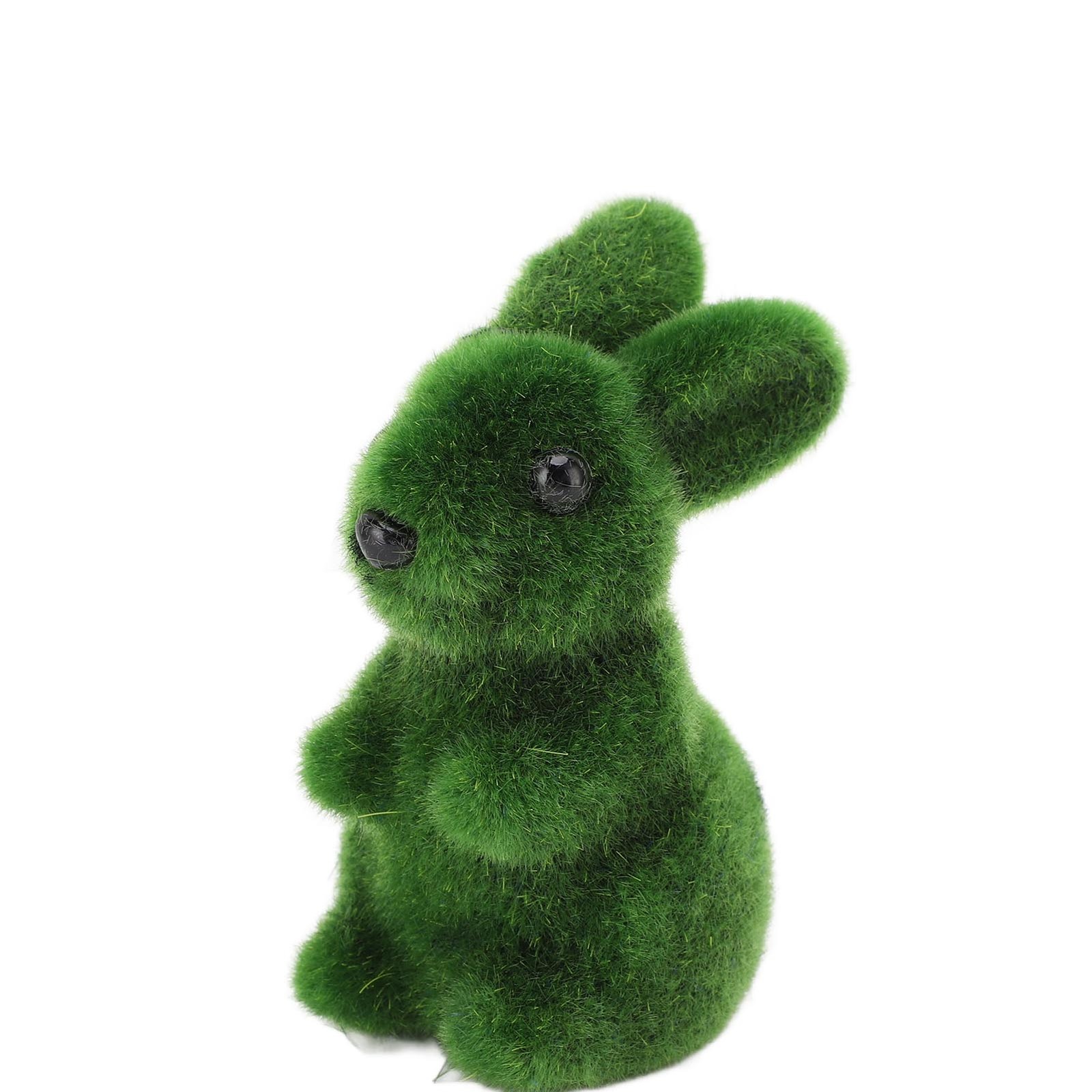 Easter Green Bunny Figurine With Garden Stake Artificial Green Statue Gar