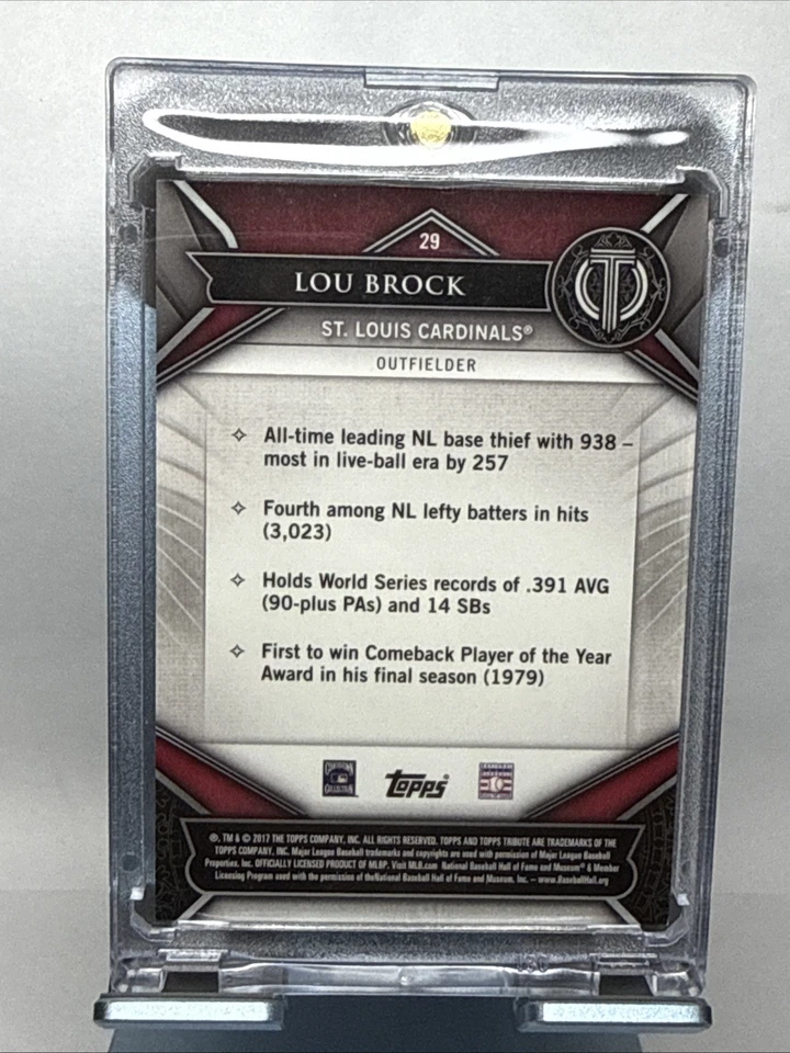 2017 Topps Tribute - Lou Brock #29 Green 07/99 - Image 3 of 3