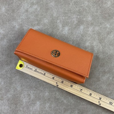 Tory Burch Sunglasses Case Glasses Semi-hard Orange Saffiano 