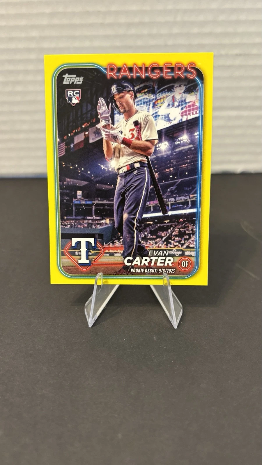 2024 Topps Update Series - Rookie Debut Yellow US58 Evan Carter (RC) Rangers
