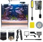 5 Gallon Small Aquarium Set Glass Fish Tank 6 Gallon, Starter Kit with Heater Wa