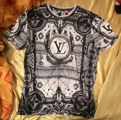 Dolce & Gabbana Herren T-Shirt 54 Schwarz/Weiß Allover Logo Kurzarm Rundhals
