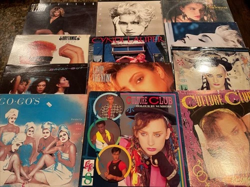 Vintage 80s Dance Pop Vinyl Records Madonna Culture Club Tina Turner Lauper