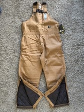 Mens XL Berne SHORT Chest 48-50 Brown Insulated Bib Overalls Work USA