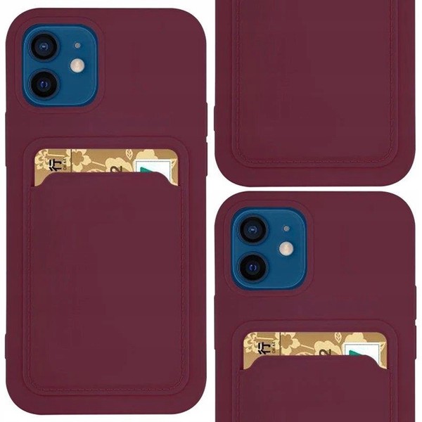 Silikon-HandyhüLle Mit Kartenfach FüR Samsung Galaxy A42 5G, Bordeaux-image