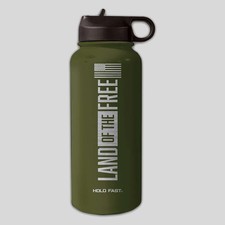 Hold Fast- 32 ounce- Stainless Steel Bottle- Land Of The Free- Limited Design!