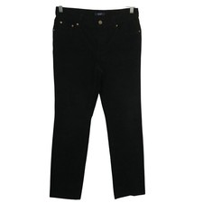 Chaps Pants Size 4 Womens Corduroy Black Straight Leg Excellent Condition Four