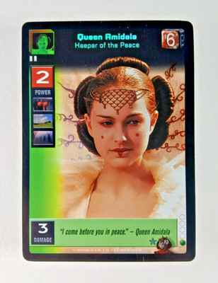 Queen Amidala, Keeper of Peace #F3 Foil - Battle of Naboo, Young Jedi CCG card