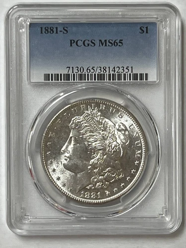 1881 S Morgan Silver Dollar Coin PCGS MS-65