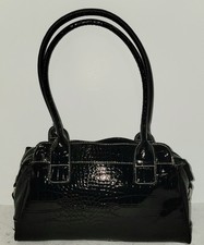 Vintage Black Vinyl Purse Bag Handbag New Never Used