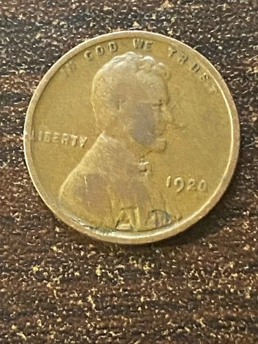 1920 p wheat cent a very fine coin with major delamination. pulse sauries