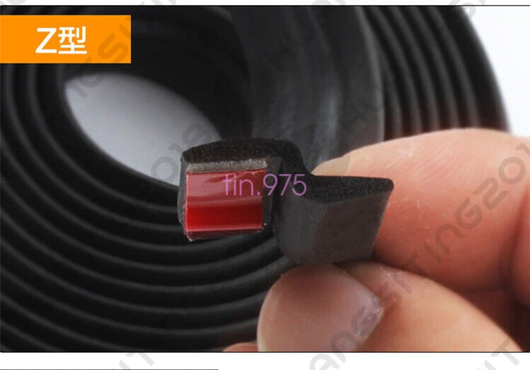 4M Black Z-shape Window Door Rubber Seal Weather Strip Hollow Car Weatherstrip Foto 3 de 4