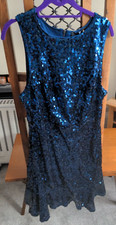 Beautiful Royal Blue Sequin Dress V By Very Size 14 BNWOT