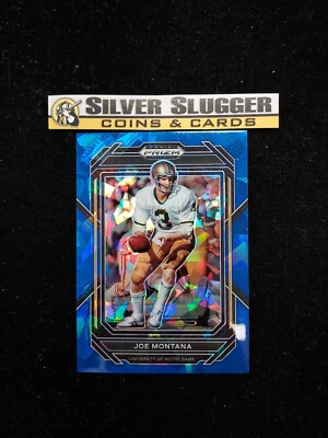 2023 Joe Montana Panini Prizm Draft Blue Cracked Ice /99 #54 Notre Dame/ 49ers