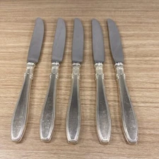 Vintage Gorham NOCTURNE Dinner Knives Sterling Flatware 1936 Set (5)