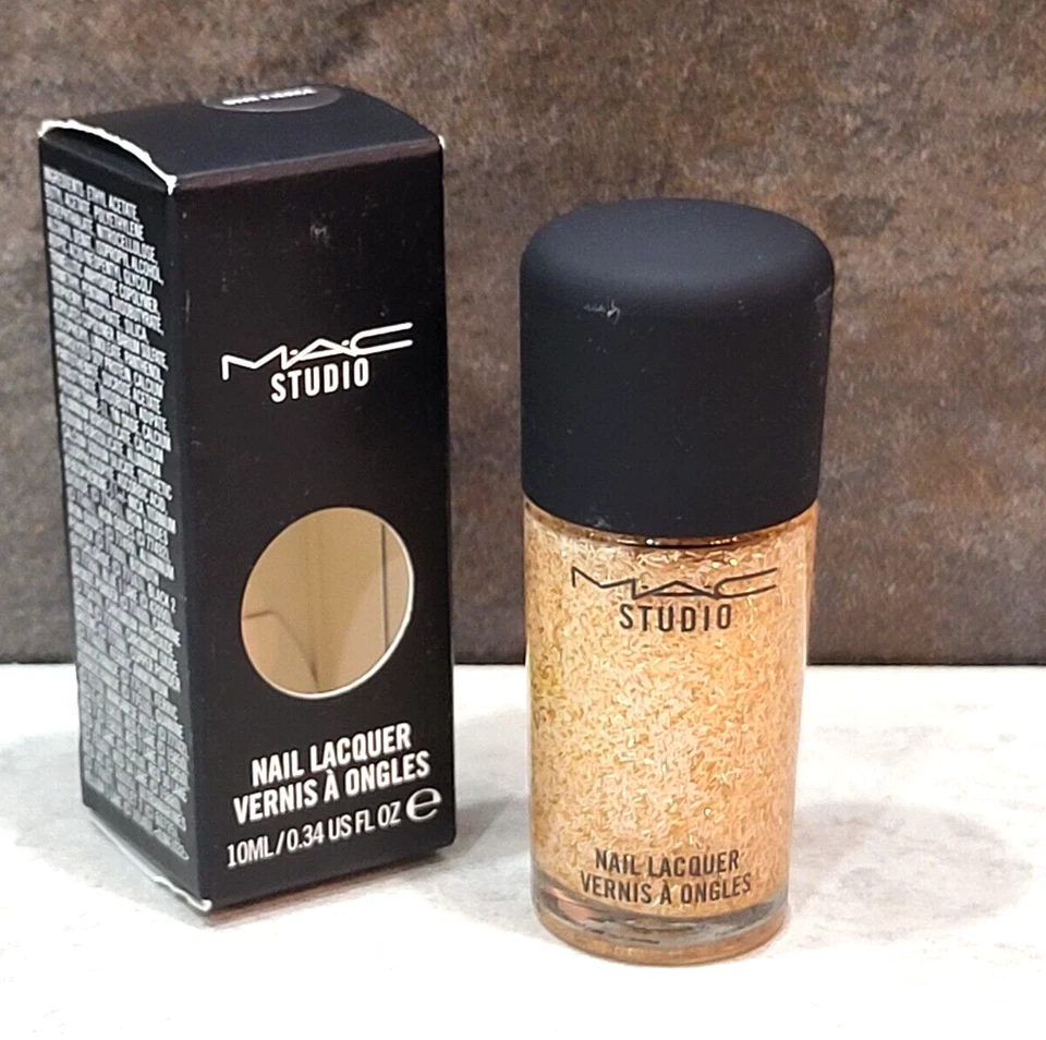 Mac Nail Lacquer ~ Diva Fierce ~ pink gold glitter polish nib - Image 2 of 2