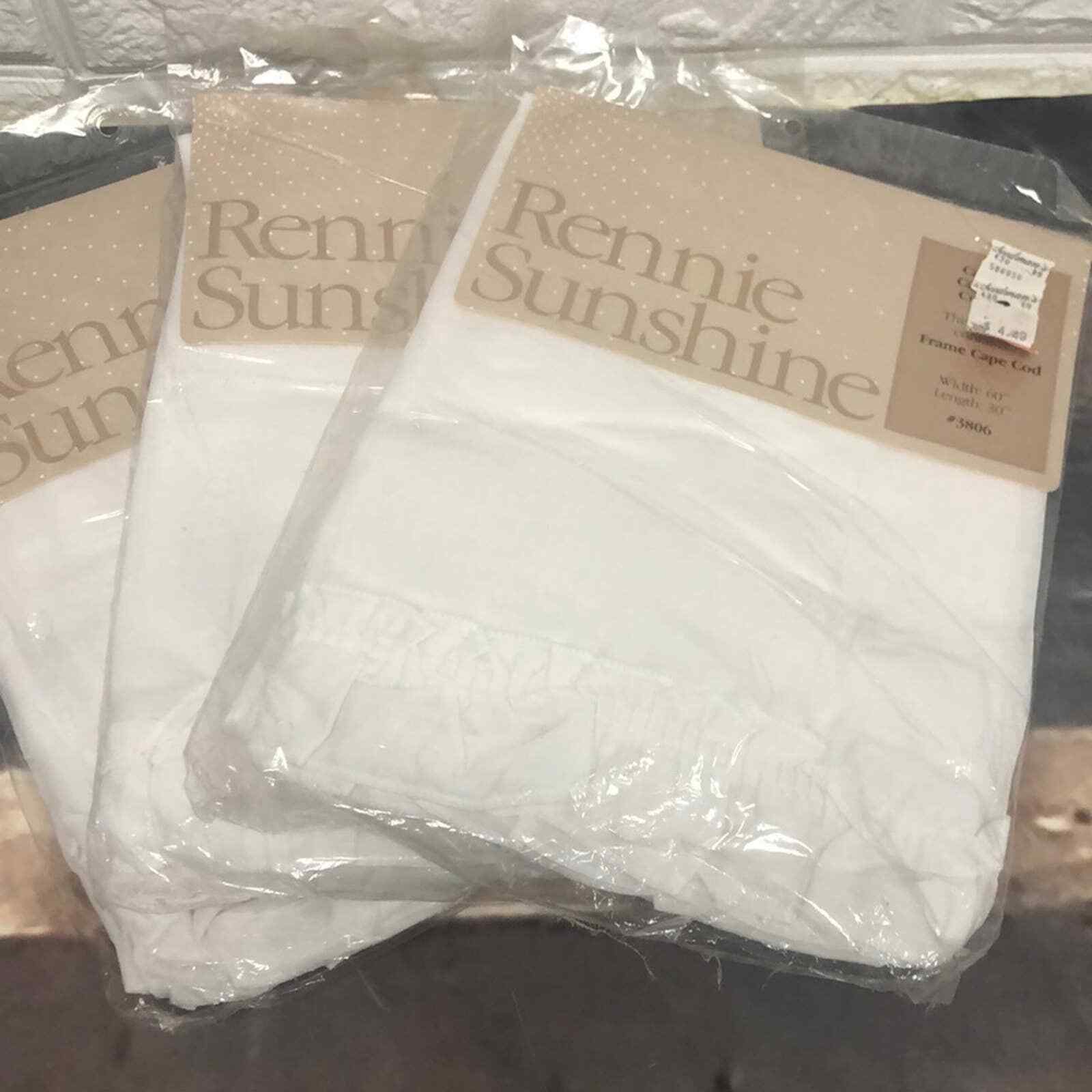 Lot of 3 Vtg cottage core frame Cape Cod ruffle Curtains 3806 60" X 30