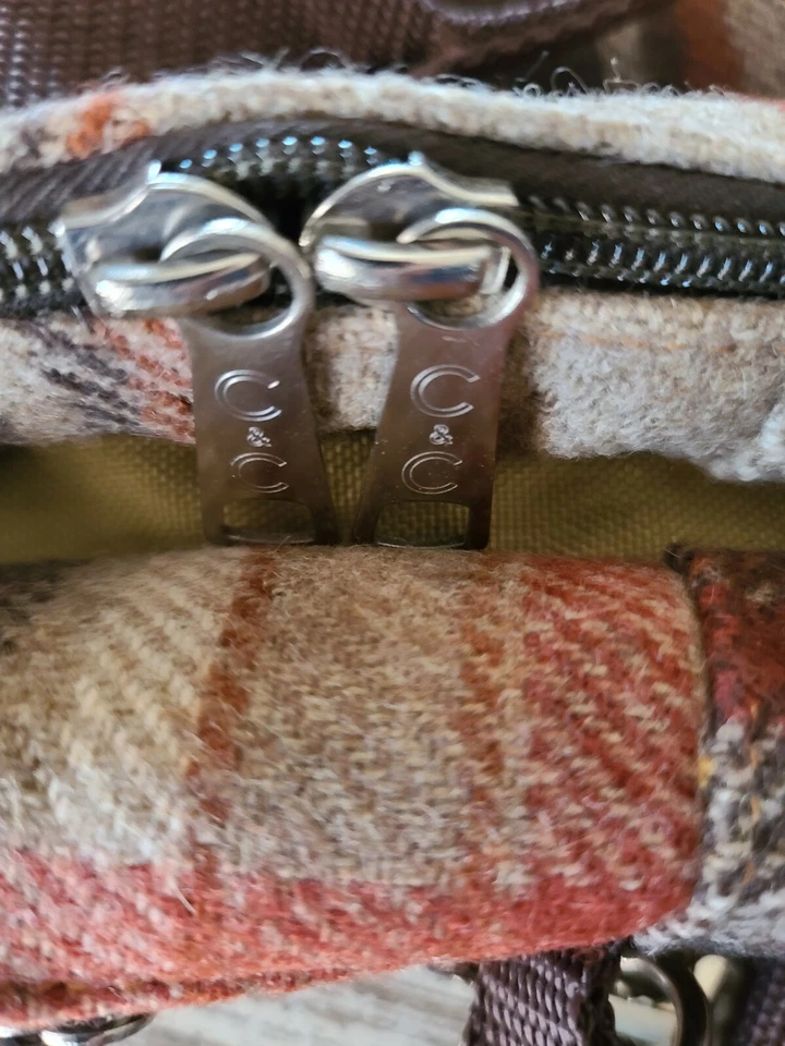 NEW  Vintage Pendleton Men’s Wool  Orange & Brown Plaid Backpack / Travel Bag - Image 3 of 4