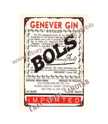Bols Genever Gin coffee house liquors bar metal tin sign house interior design