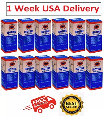 12 x Isotine Eye Drops Pure Herbal and 100% Genuine & Trusted worldwide 10ml
